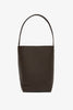 Medium N/S deep brown leather tote bag