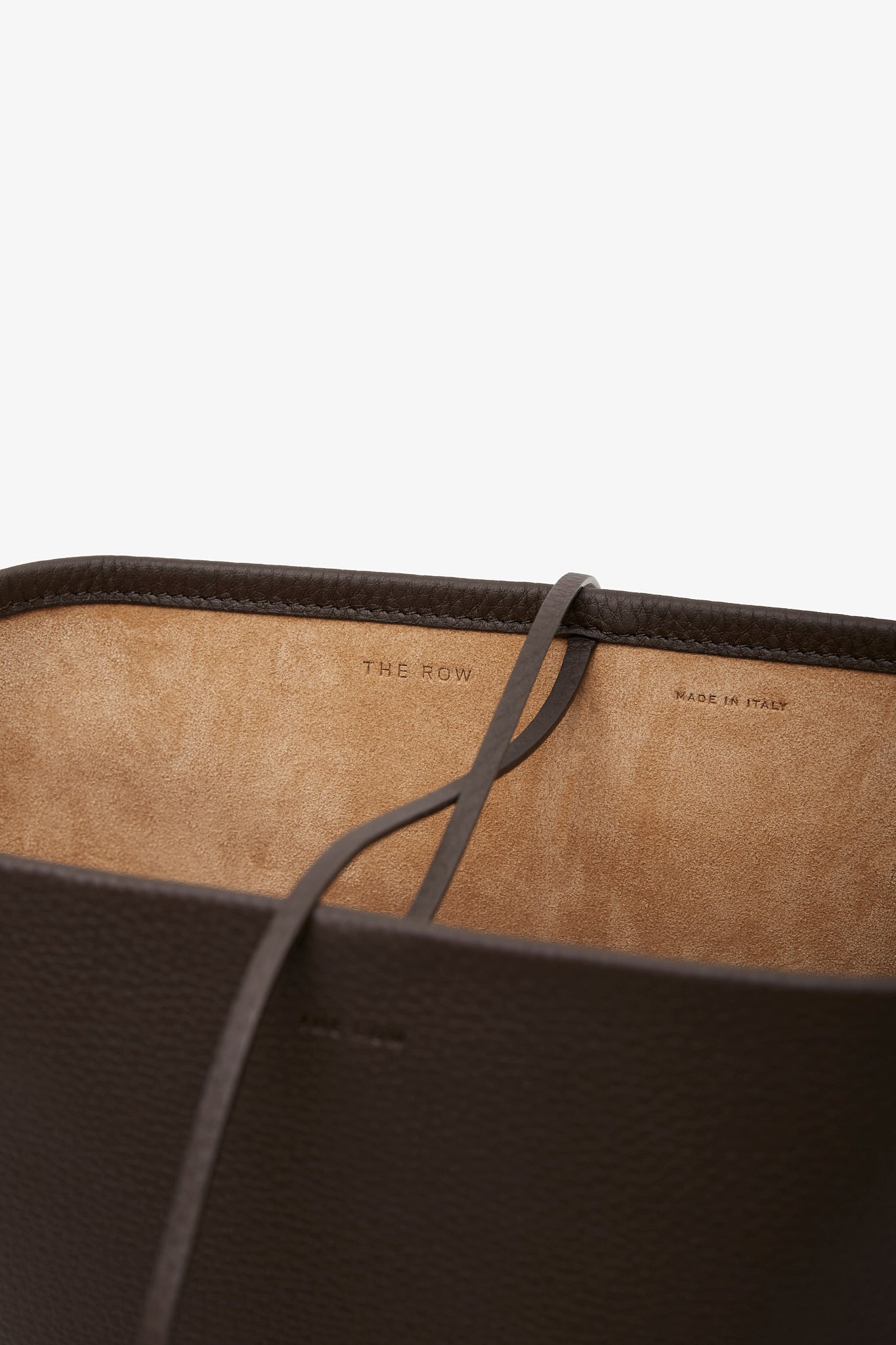 Medium N/S deep brown leather tote bag