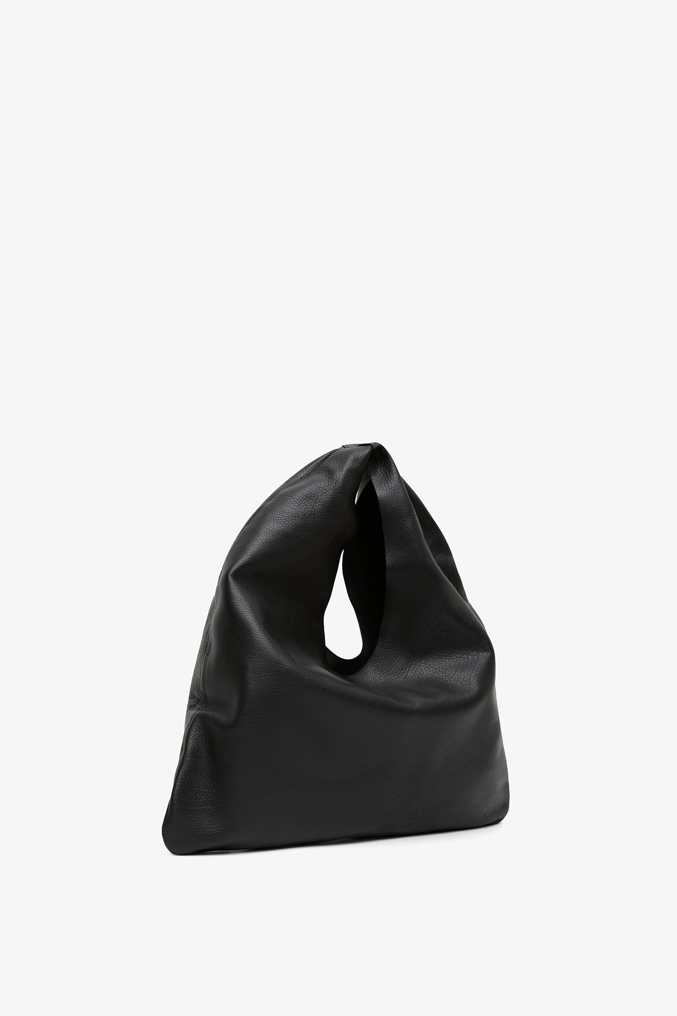 Bindle small black leather bag