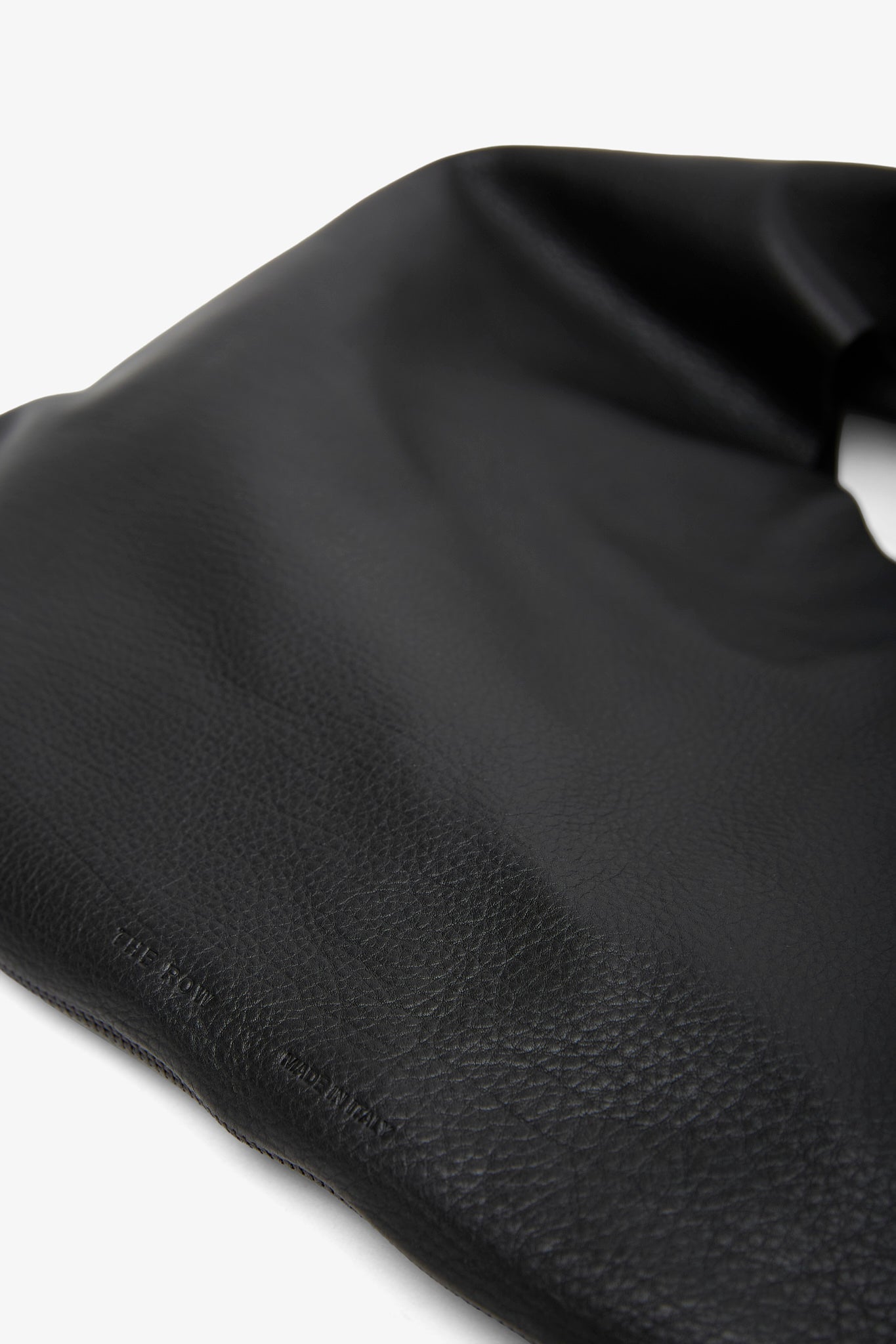 Bindle small black leather bag