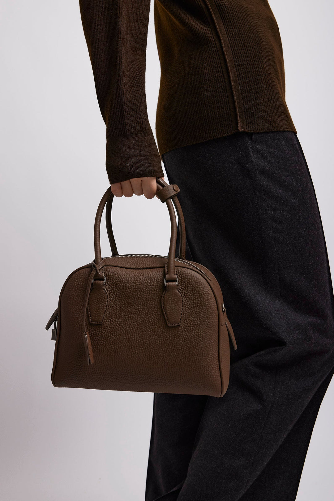 The Row | India 10.00 dark olive leather bag | Savannahs