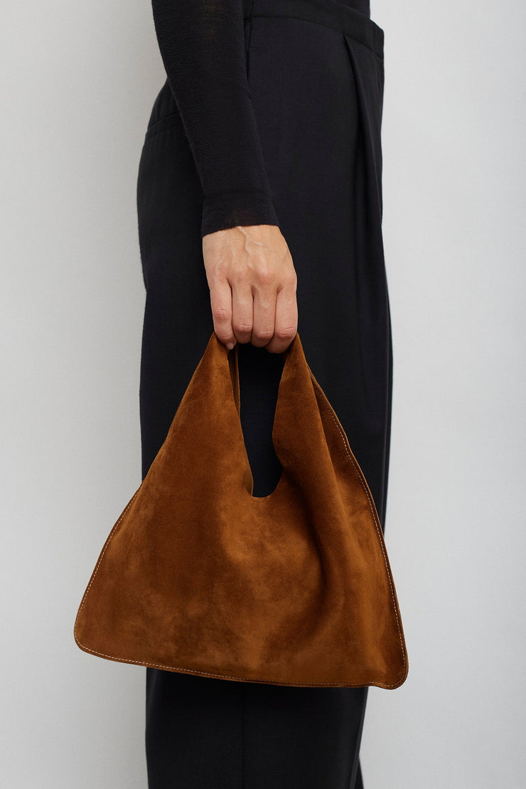 Bindle small brown suede bag