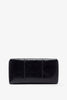 Squared compact black leather clutch