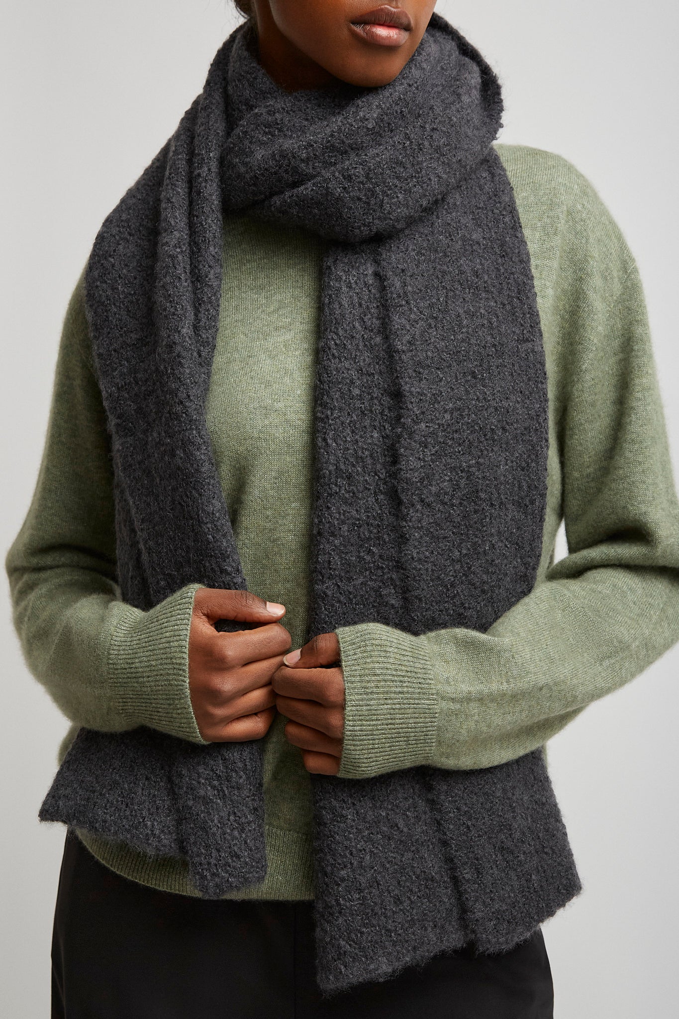 The Row | Luthgard faded black cashmere scarf | Savannahs