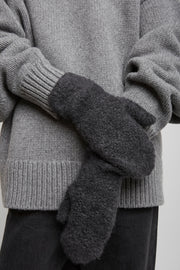 Ladislas faded black cashmere mittens