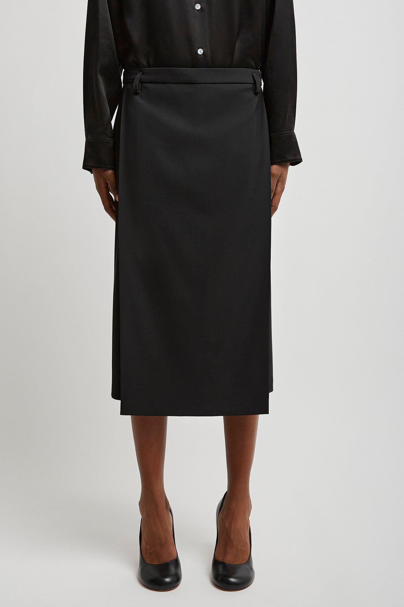 Azarion black wool skirt