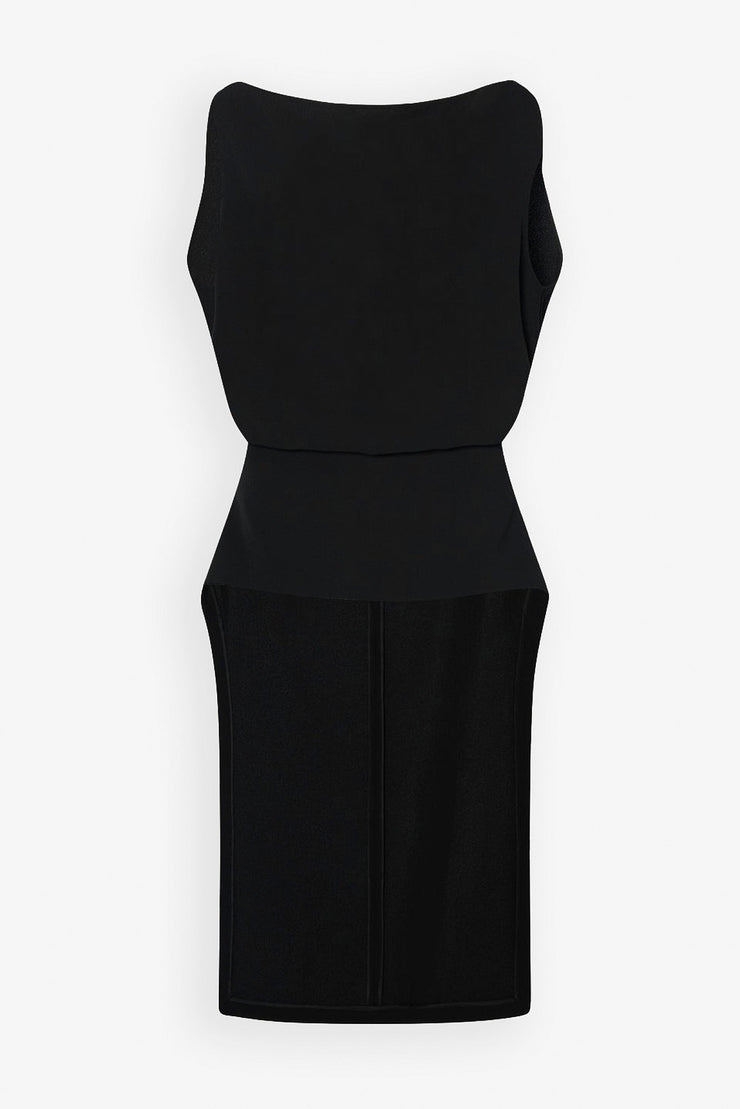 Selima black crepe silk top