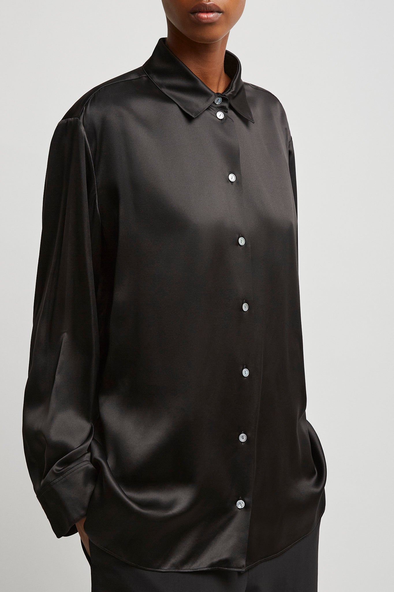 Sisilia light silk satin shirt