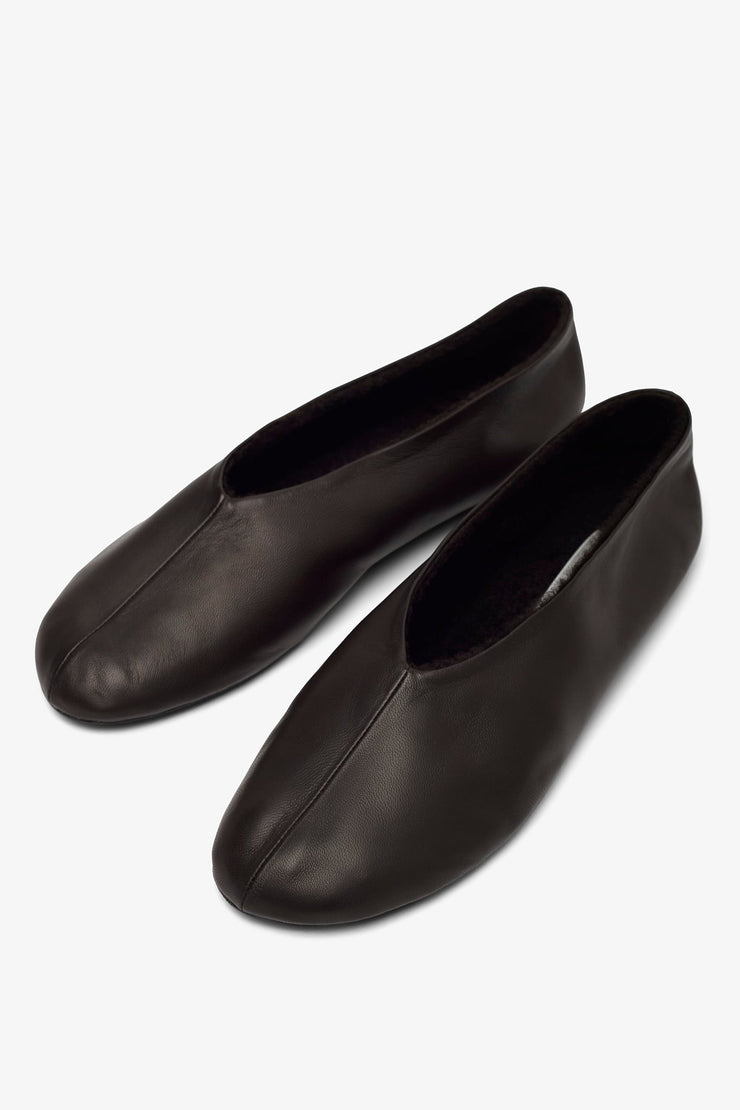 Stella brown shearling flats
