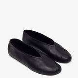 Stella black shearling flats