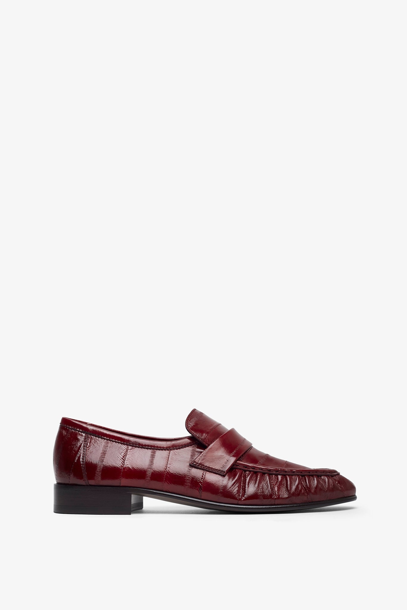 Soft red eel loafers