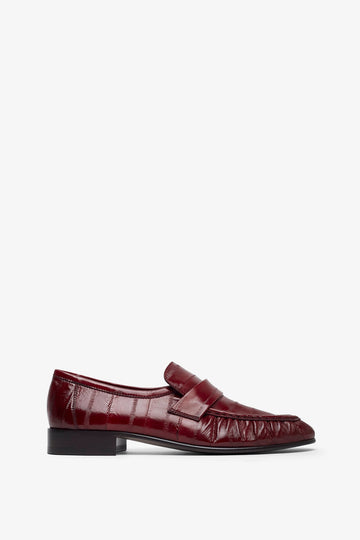 Soft red eel loafers