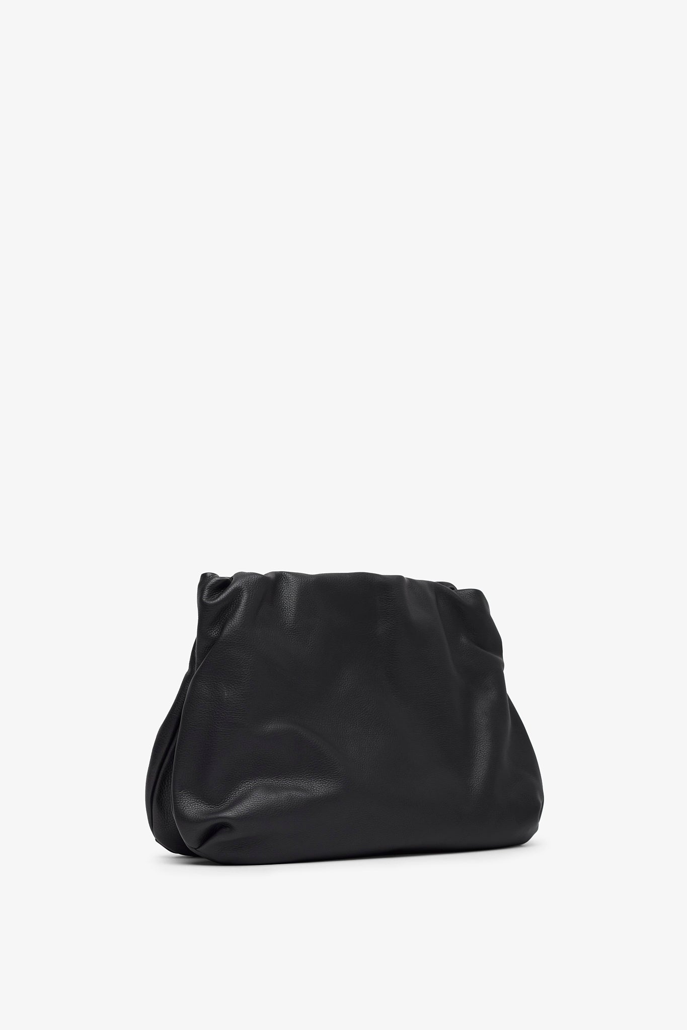 Large Bourse black leather clutch