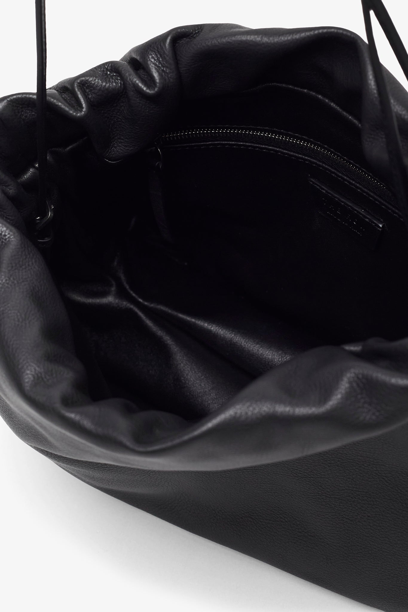 Large Bourse black leather clutch