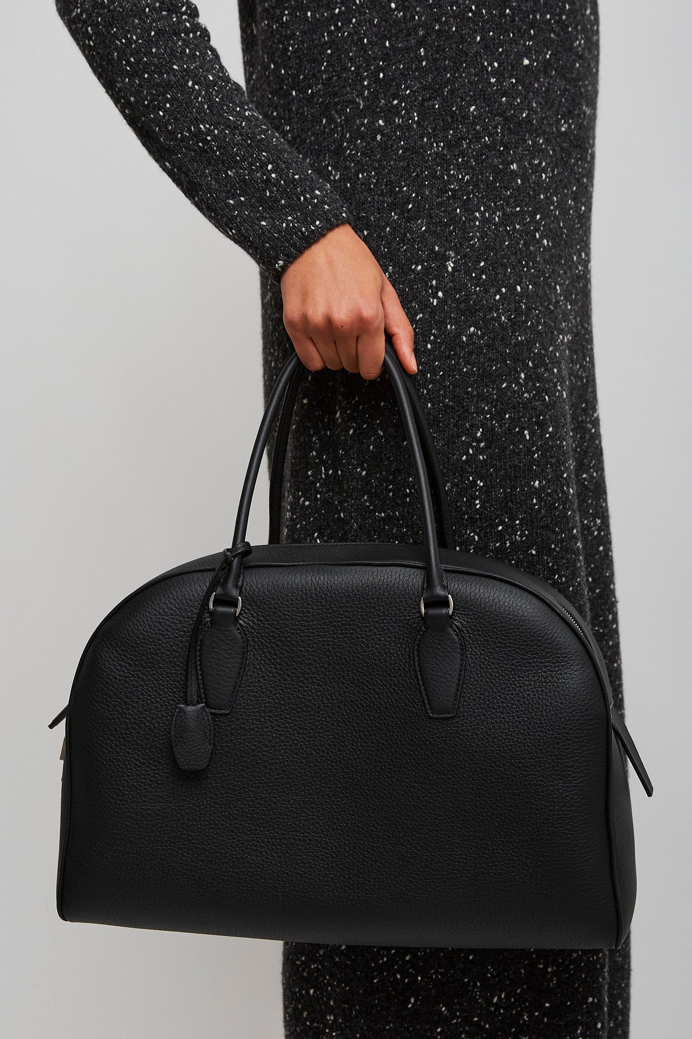 India 15.75 black top handle bag