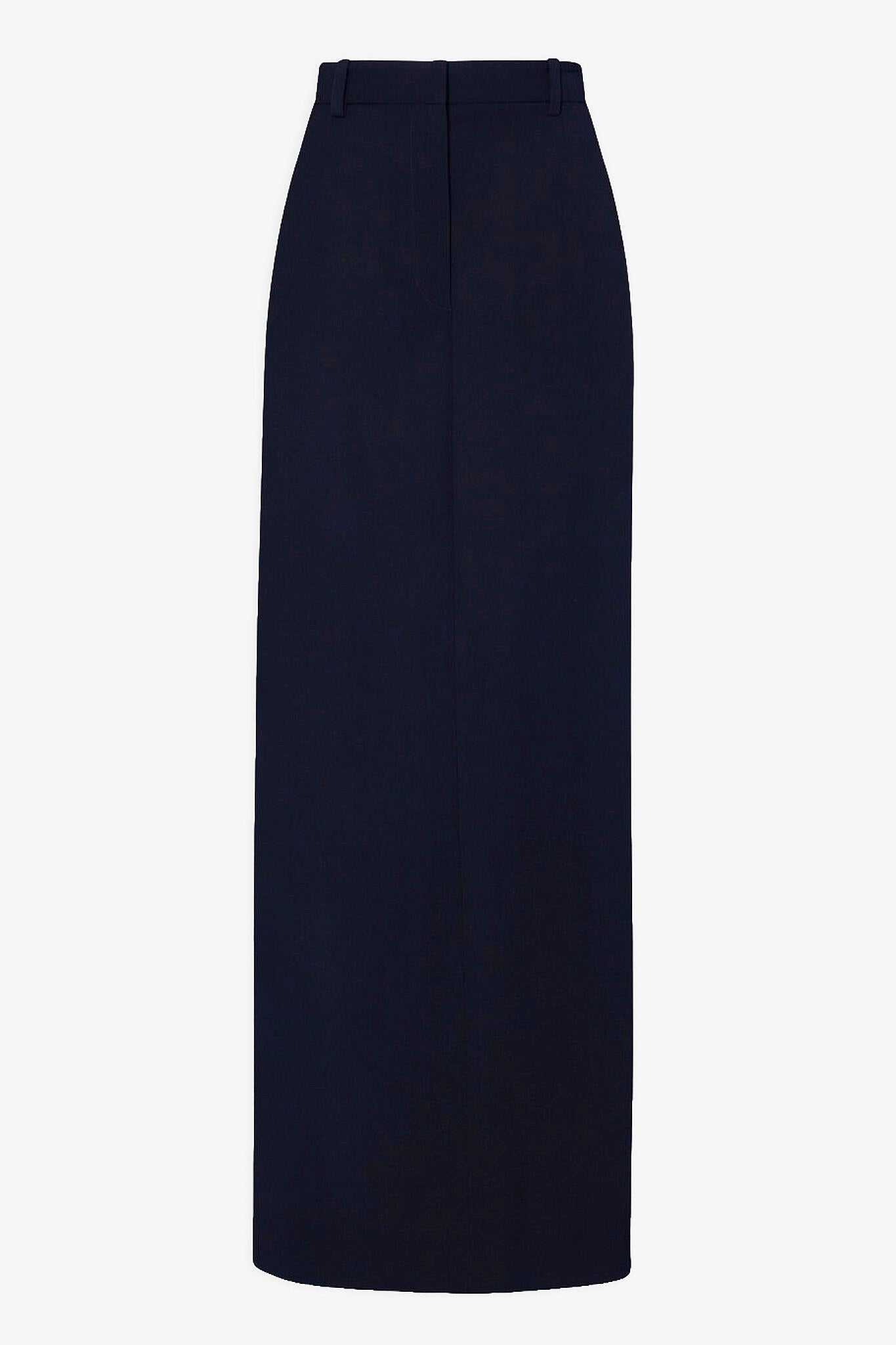Roux dark navy wool maxi skirt