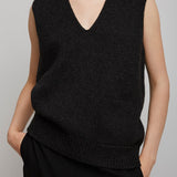 Marte charcoal melange cashmere top
