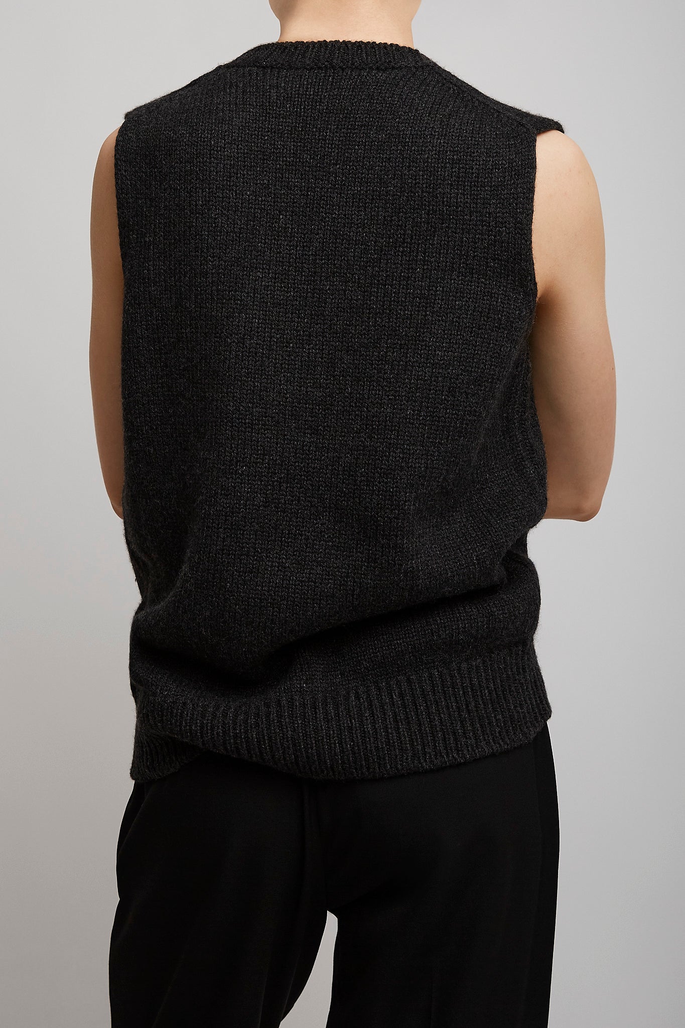 Marte charcoal melange cashmere top