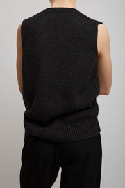 Marte charcoal melange cashmere top