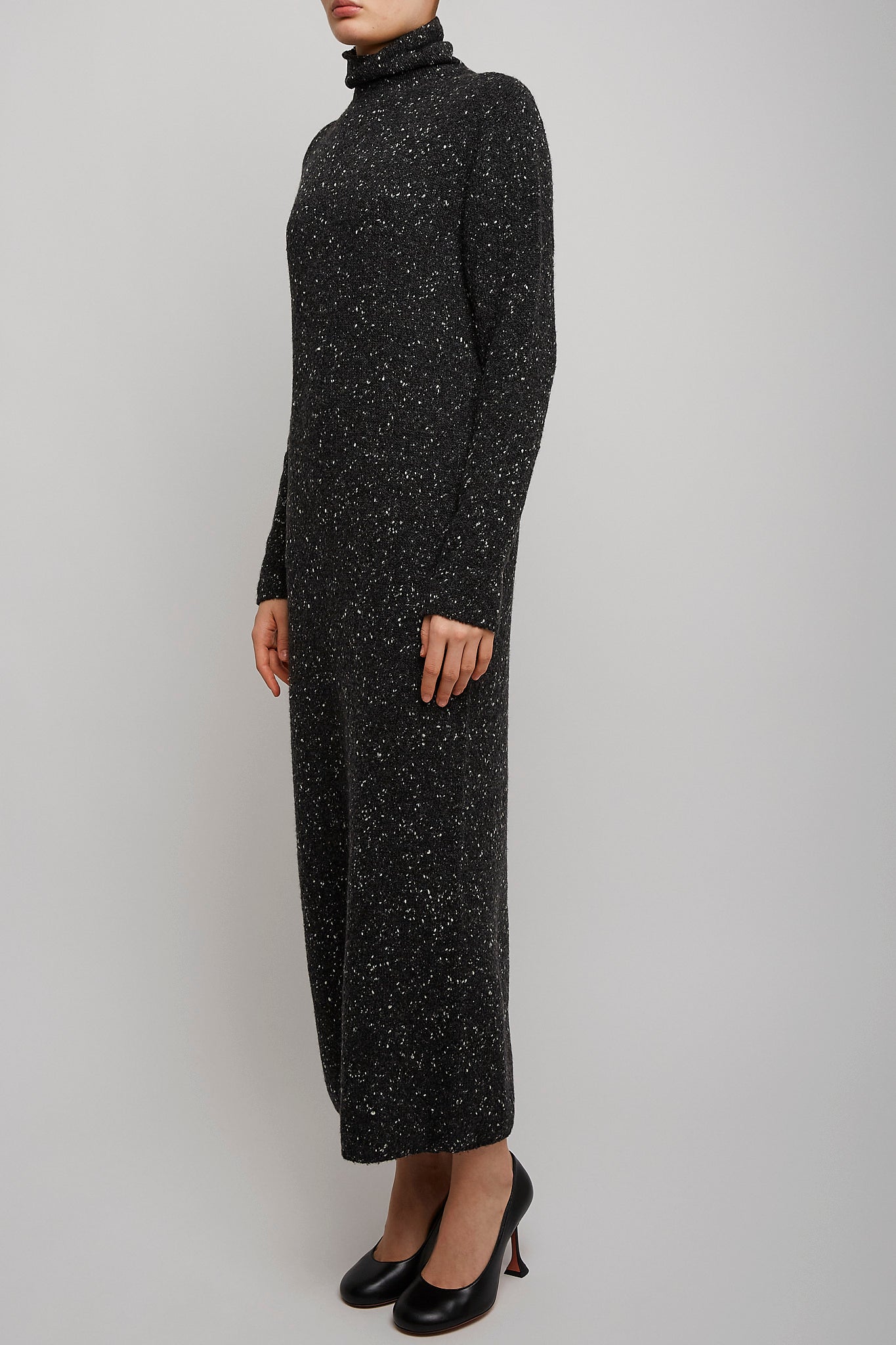 Melani charcoal melange cashmere dress