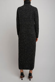 Melani charcoal melange cashmere dress