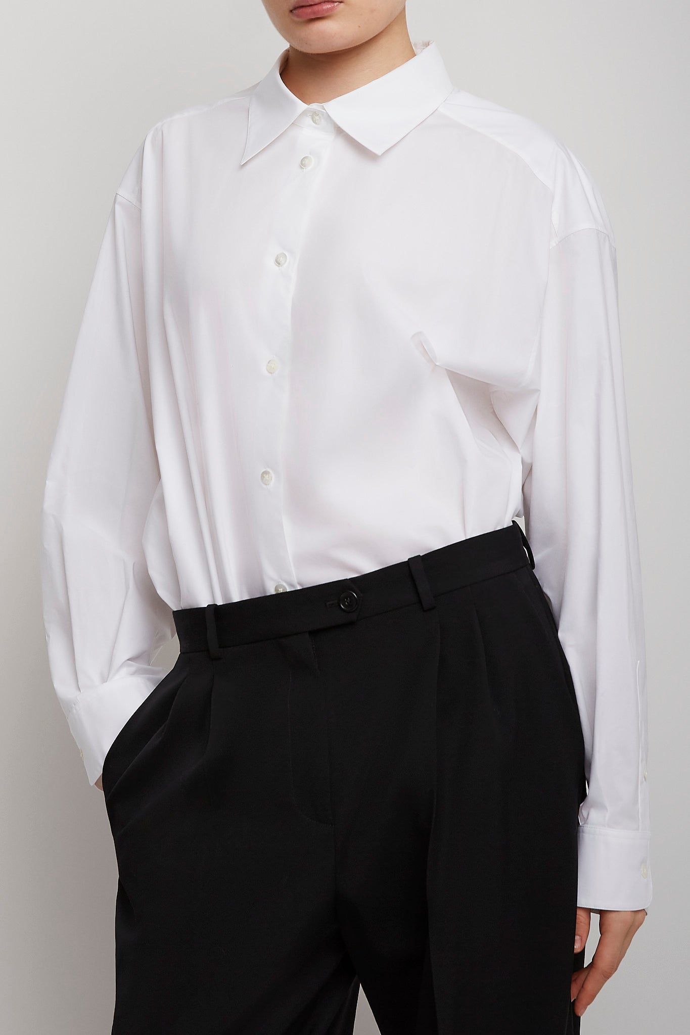 Luka white cotton poplin shirt