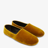 Ponti mustard velvet slippers