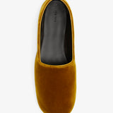 Ponti mustard velvet slippers