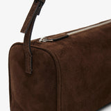90'S dark brown suede bag