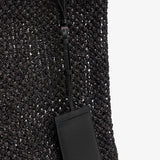 Barn Mini black raffia tote bag