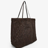 Barn dark brown raffia tote bag
