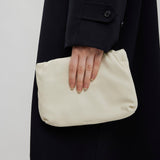 Bourse Ivory leather clutch bag