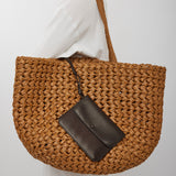 Large Estelle Two raffia bag