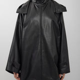 Cassandre black leather coat