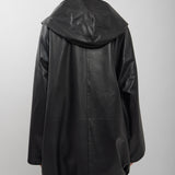 Cassandre black leather coat