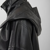 Cassandre black leather coat
