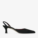 Inez black suede slingbacks