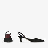 Inez black suede slingbacks