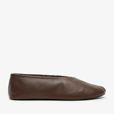 Stella medium brown shearling ballet flats