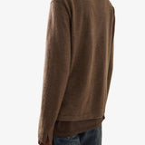 Poesis taupe cashmere v-neck sweater
