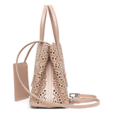 Mina 25 vienne vague beige leather tote bag