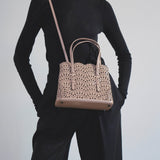 Mina 25 vienne vague beige leather tote bag