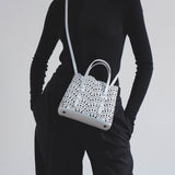 Mina 20 vienne vague white leather tote bag