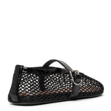 Black mesh ballet flats
