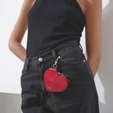 Le Coeur Mini red leather purse