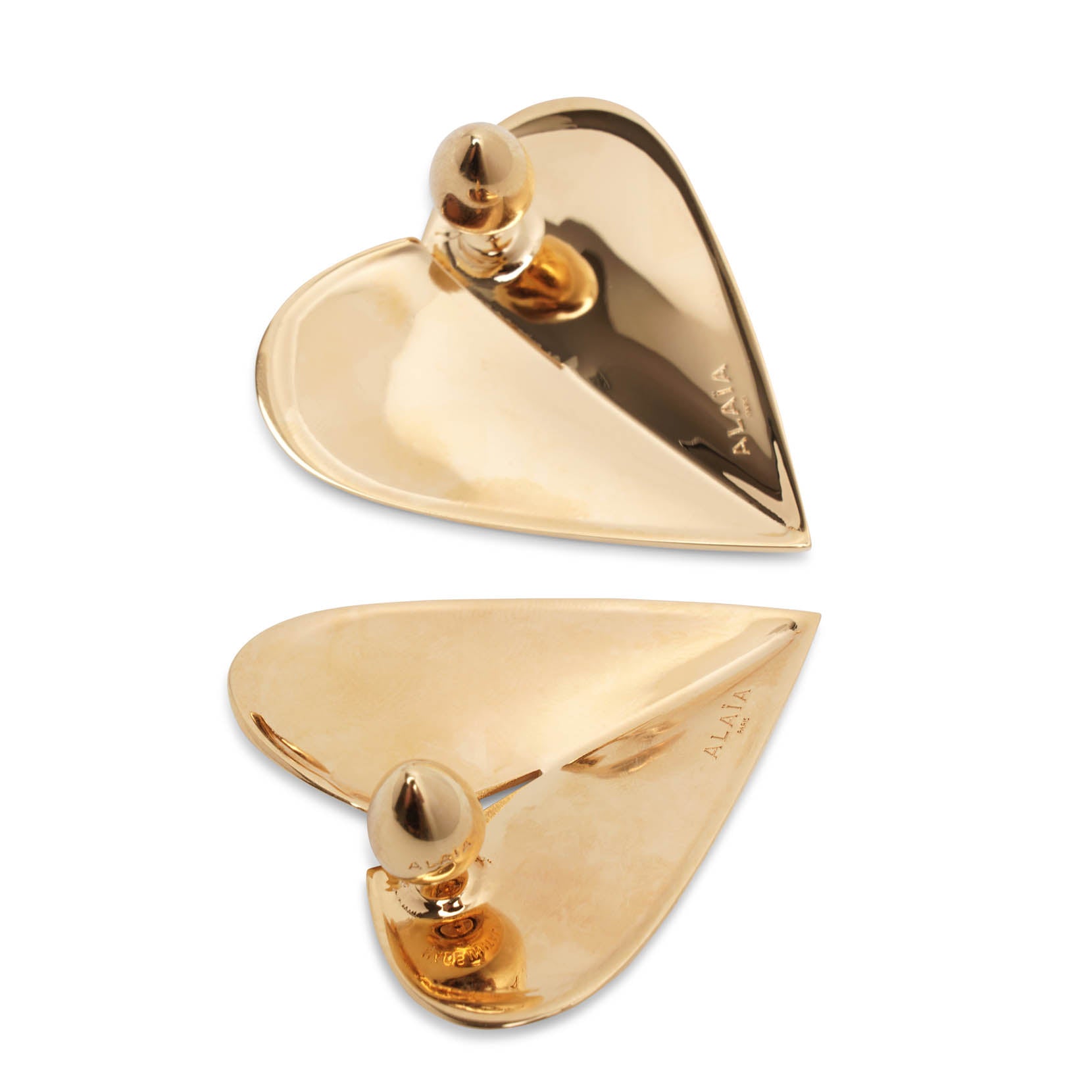 Shop Alaïa Le Cour M Gold Earrings