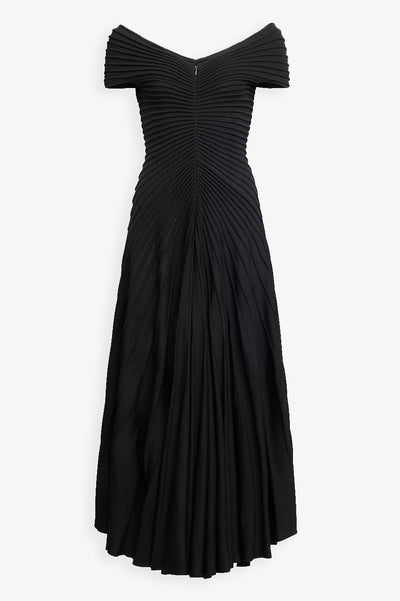 V neck black maxi dress