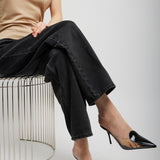 Coeur abstrait patent leather mules