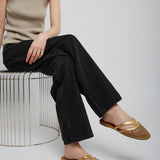 Infradito flat gold mules