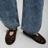 Vienne brown suede ballet flats